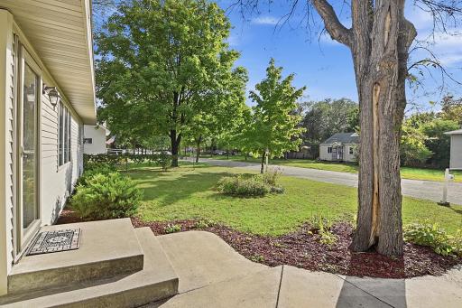 Front entry and gardens