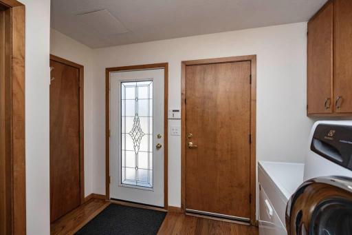 Back entry with laundry and 1/2 bath