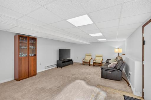 Large lower-level family room provides plenty of space for movie nights, gatherings and everyday recreation