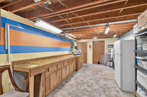 Workshop allows for extra storage, plus additional storage room