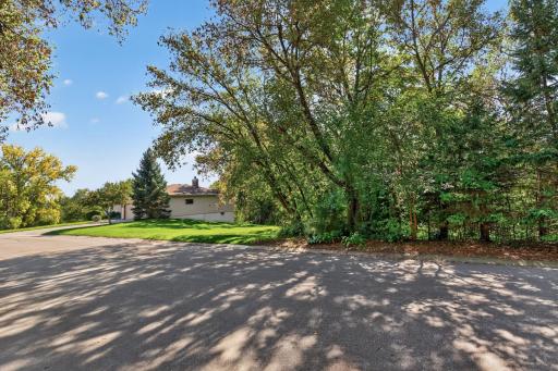 Front view shows the wooded part of the lot providing abundant privacy