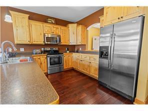 kitchen with hickory cabinets