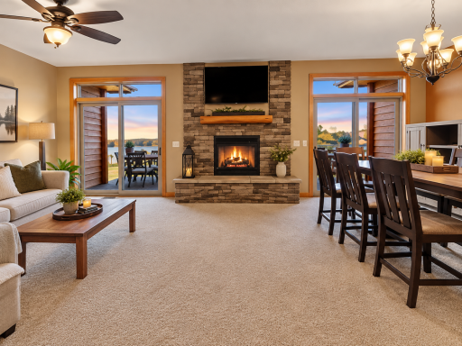 Cozy gas fireplace