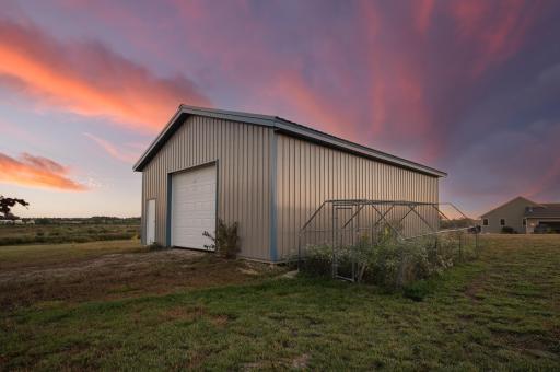 Additional bonus of your own additional garage space, workshop space, 40 X 30 Pole Barn with 12' ceilings. 12' X 10' overhead door