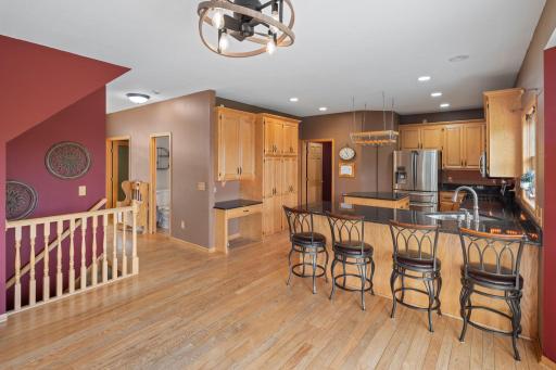 View of kitchen from dining space