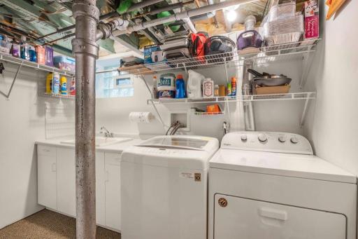A dedicated laundry room with a utility sink.