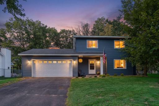 Photo for 2841 Riviera Drive N, White Bear Lake, MN 55110 - listing #7147181 Twilight view of the home’s inviting exterior and covered front entry.