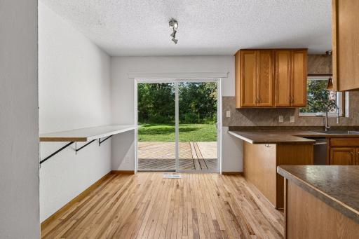 Direct deck access makes outdoor dining convenient.