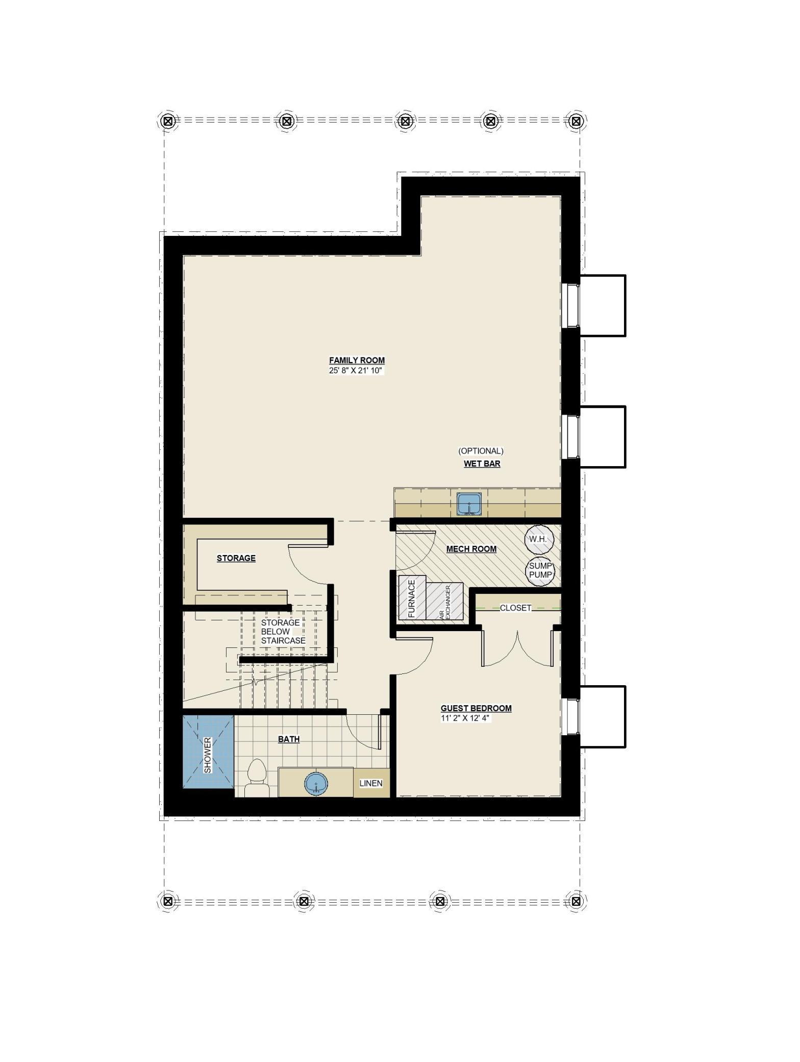 Large lower level is great for entertaing and features large family room, wet bar, guest (4th) bedroom and bathroom.