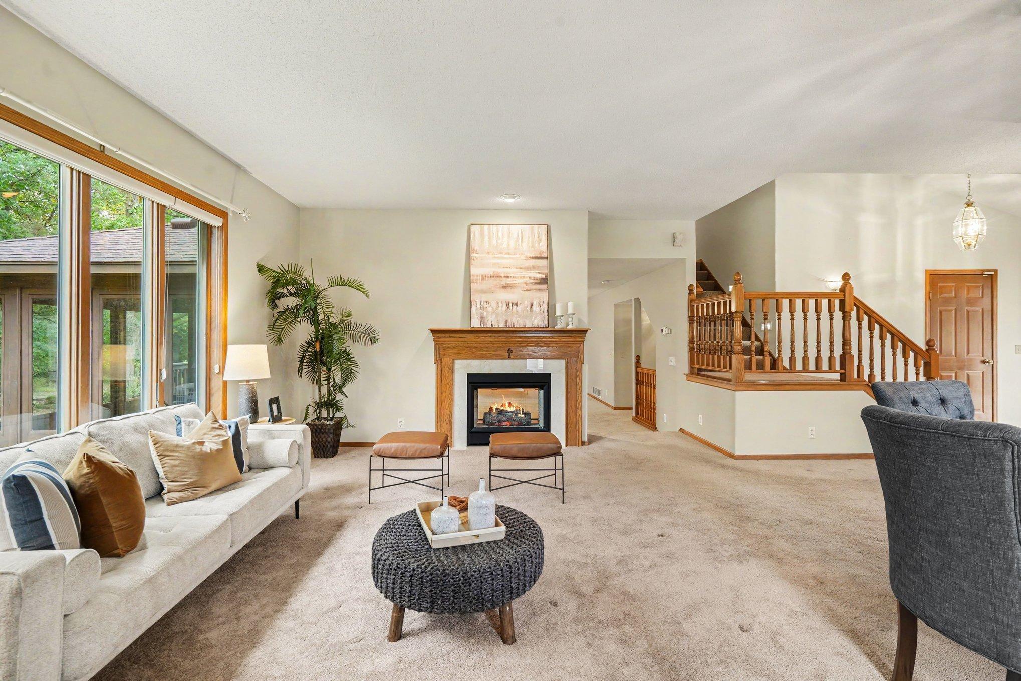 Two sided fireplace