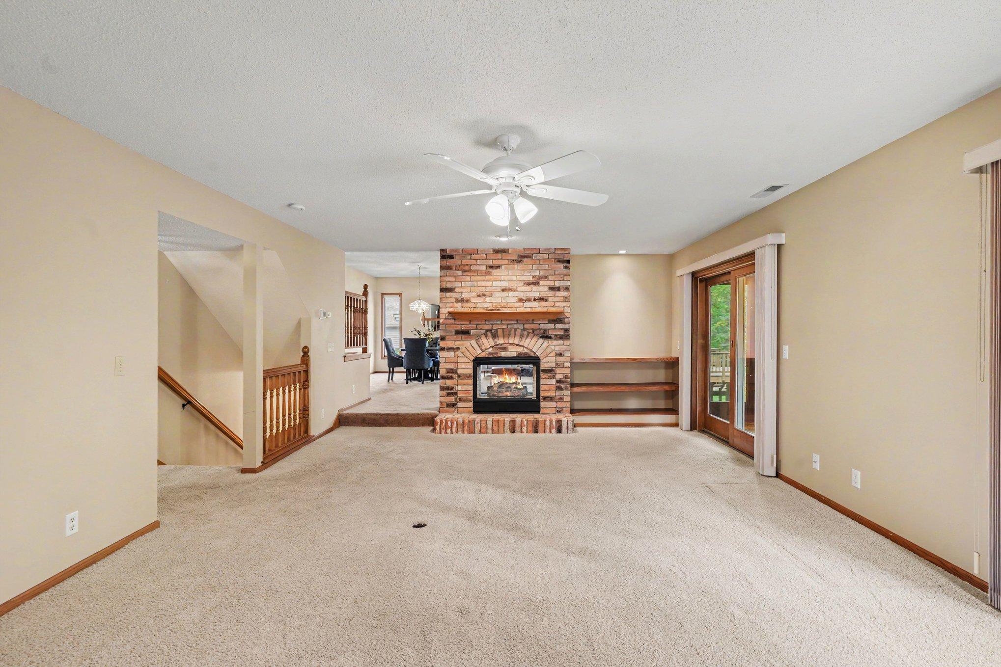 Step down family room