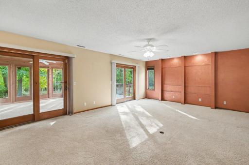 Separate doors to porch and deck