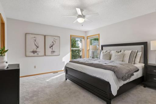 Second floor primary features ensuite bathroom and walk in closet.