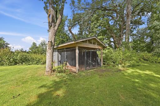 Heated dog run/storage shed
