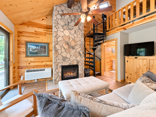 Stone propane fireplace