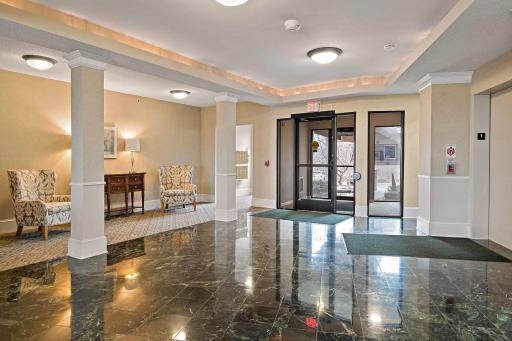 Secured main floor lobby welcomes residents and guest.