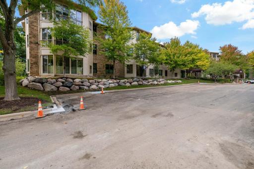 View of 5985 Building. New driveway project scheduled for completion in mid-October