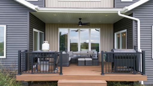 Covered Back Porch with Propane hookup for your Grill