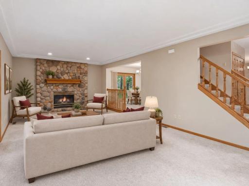 This image has been virtually staged with digitally added furniture and dÃ©cor. Refer to the unstaged photos and an in-person showing for the propertyâs actual condition.