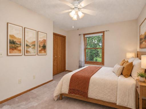 This image has been virtually staged with digitally added furniture and dÃ©cor. Refer to the unstaged photos and an in-person showing for the propertyâs actual condition.