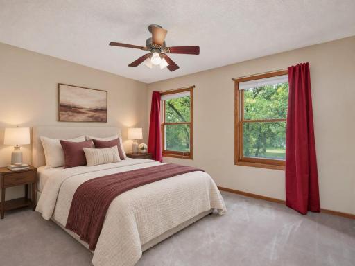 This image has been virtually staged with digitally added furniture and dÃ©cor. Refer to the unstaged photos and an in-person showing for the propertyâs actual condition.