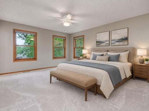 This image has been virtually staged with digitally added furniture and dÃ©cor. Refer to the unstaged photos and an in-person showing for the propertyâs actual condition.