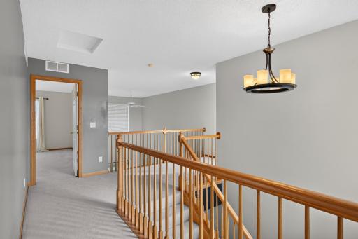 Open railing system on the staircase and loft space