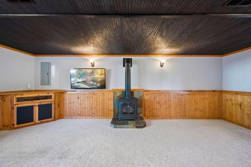 Cozy family room space with gas fireplace