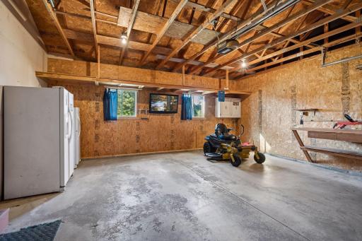 Attached garage. 8 foot doors for larger vehicle