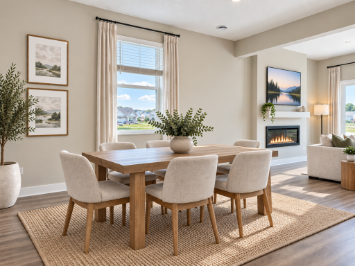 The spacious dining area offers plenty of room for everyday meals and special gatherings. *Photo is of similar home. Virtually staged.