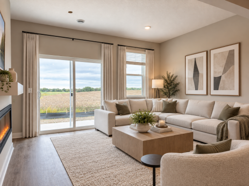 The spacious living room is perfect for relaxing or gathering with family and friends. *Photo is of similar home. Virtually staged.