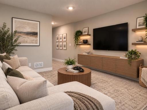 Create a workspace, hangout area, or both. *Photo is of similar home. Virtually staged.