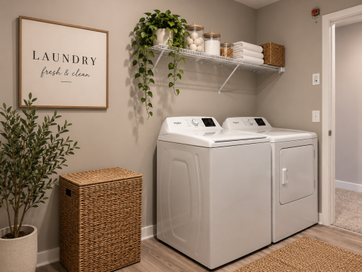 Oversized upper-level laundry room provides exceptional space for storage, folding, and organization. *Photo is of similar home. Virtually staged.