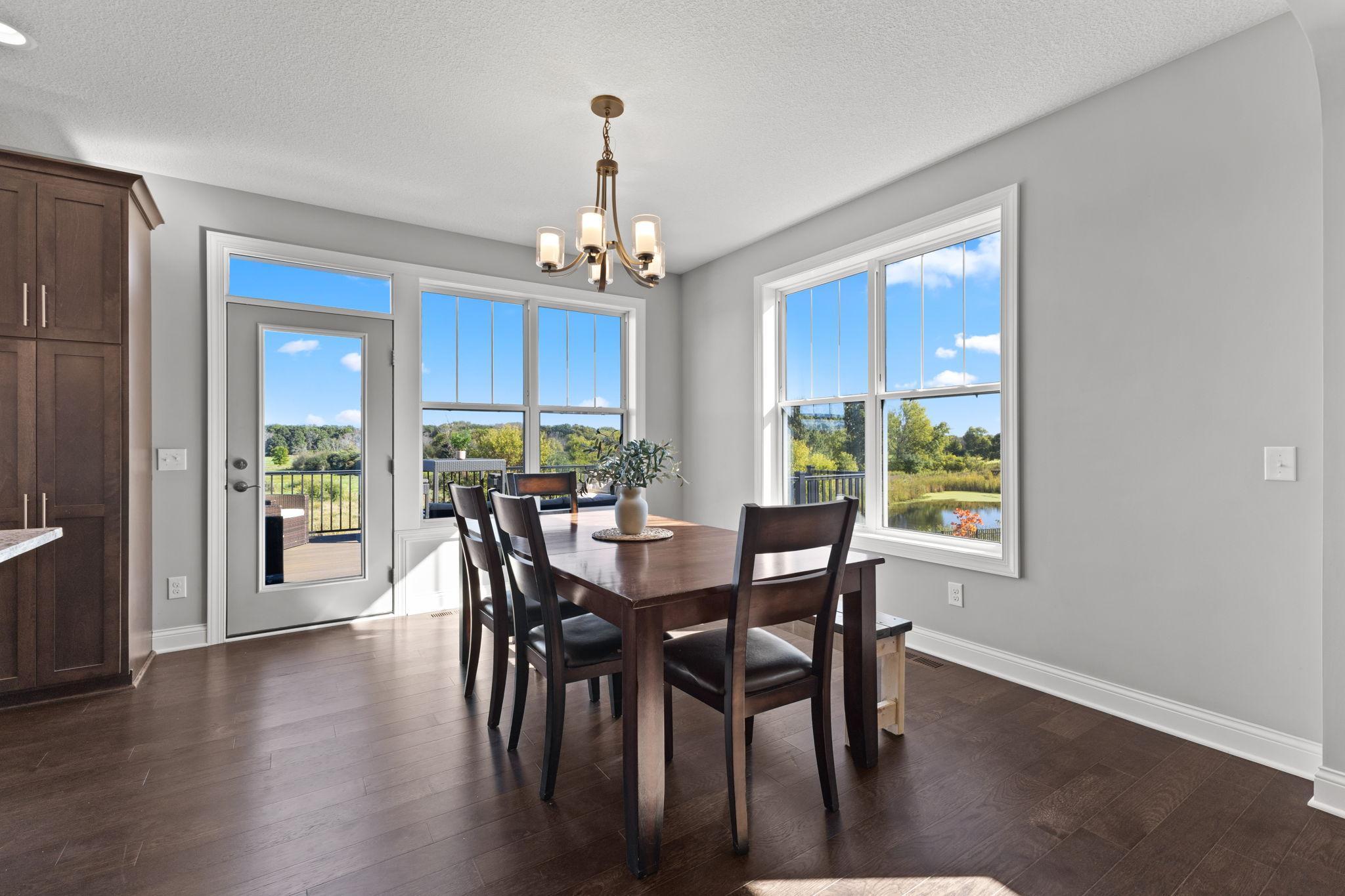 Dining room with views out every window