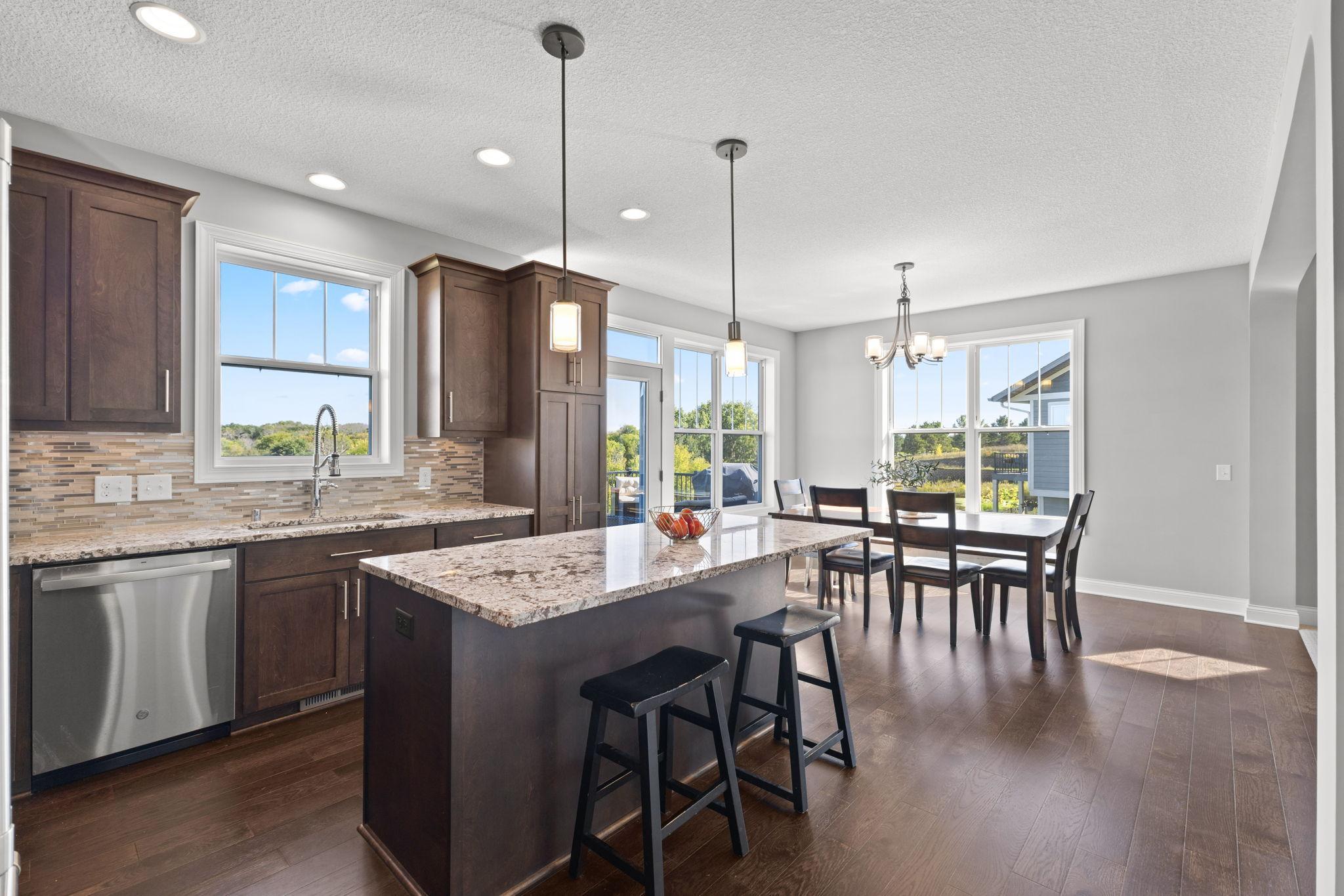 Kitchen island with breakfast bar