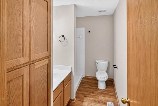 3/4 bathroom off the hall