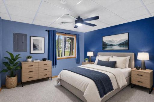 Virtually staged third bedroom