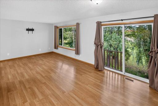 Sliding door in informal dining room