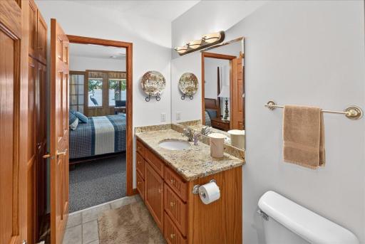 Convenient Main-Level Powder room Bathroom Near the Bedroom Suite