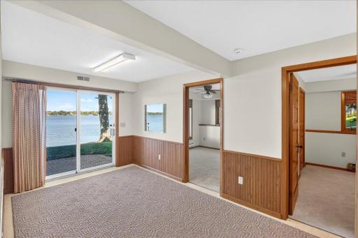 Two bedrooms in the lower level both offering fresh paint and new carpet.