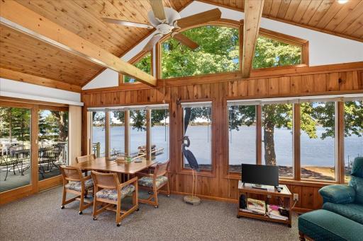 Panoramic South Lindstrom Lake Views from the Wood-Finished Sunroom