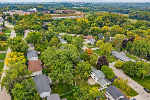 Aerial view near Edina schools, parks, and shopping