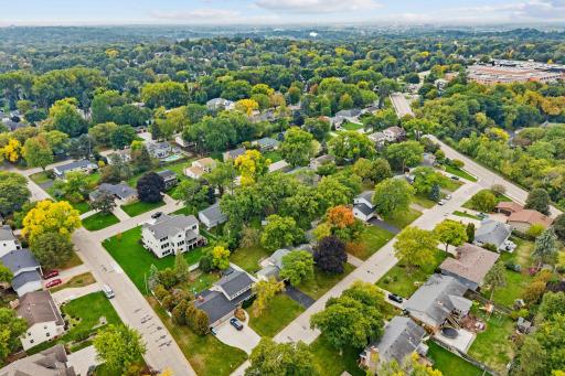 Aerial view of the Edina Heights neighborhood