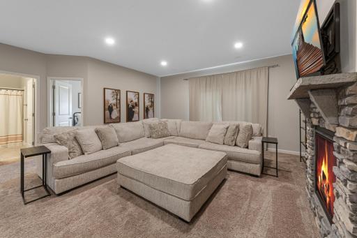 Another angle of the lower level living area.