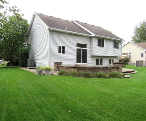 Another view of the patio with privacy wall.