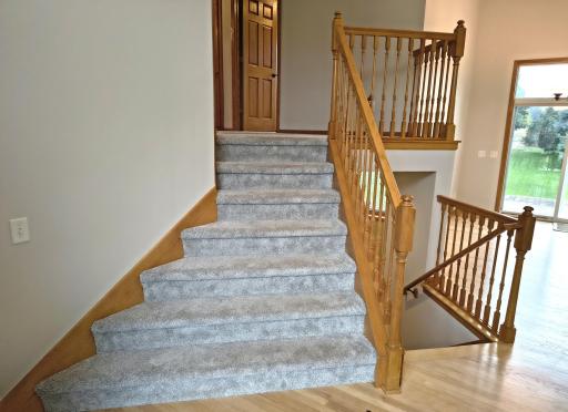 Nice sized landing at the top of the stairs! Fresh paint and carpet throughout much of the home!