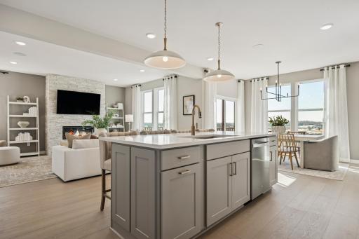 Large center island with seating