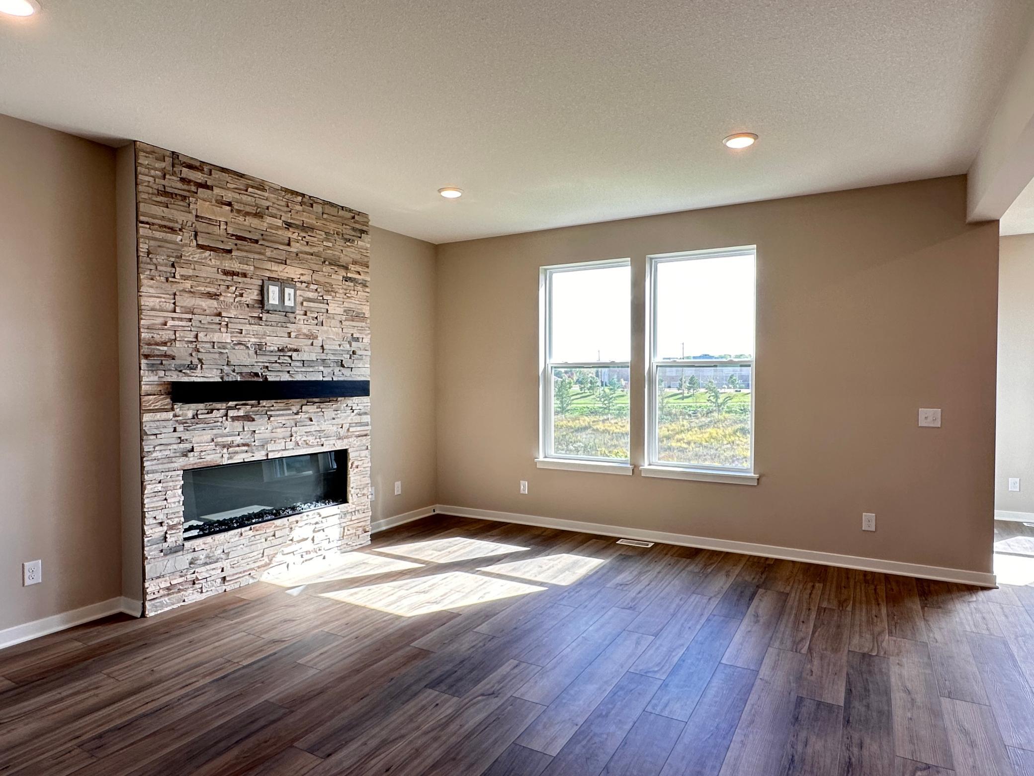 Stone surround fireplace