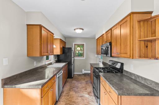 Plenty of cupboards and cabinets.