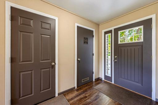 The entryway connects the attached garage to the rest of the home.